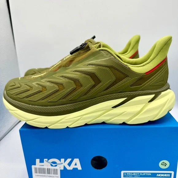 NWT Hoka Project Clifton Avocado Dark Citron Unisex Shoes ADCT Olive Green